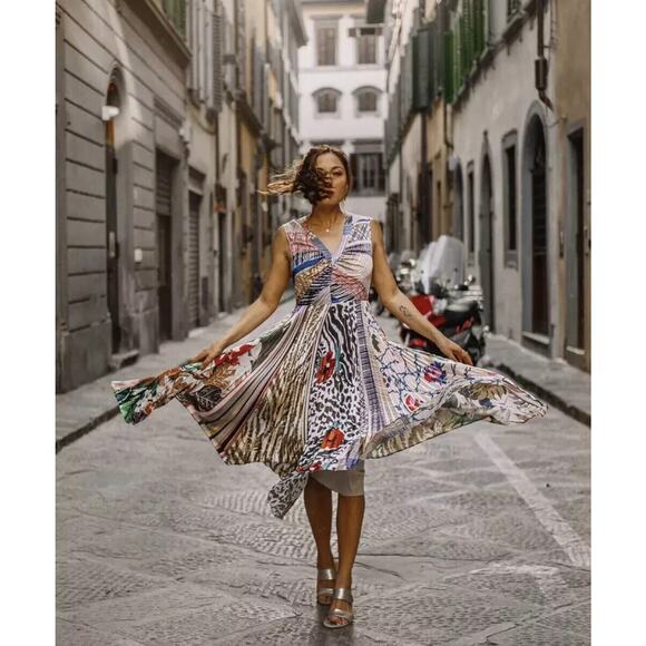 Anthropologie Dresses & Skirts - Anthropologie x Geisha Designs Jacinta Midi Dress Pleated Fit & Flare Size 0